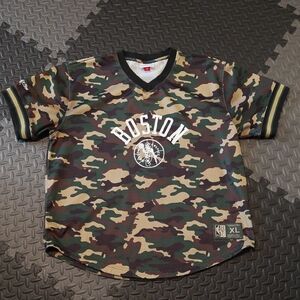 Mitchell And Ness NBA Wordmark V-neck Mesh Boston Camouflage Jersey
